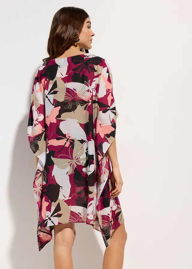 Oversized strandtuniek, Kleur: bessen