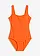 Jednodílné plavky s vysokým výstřihem na zádech, barva: tmavě oranžová