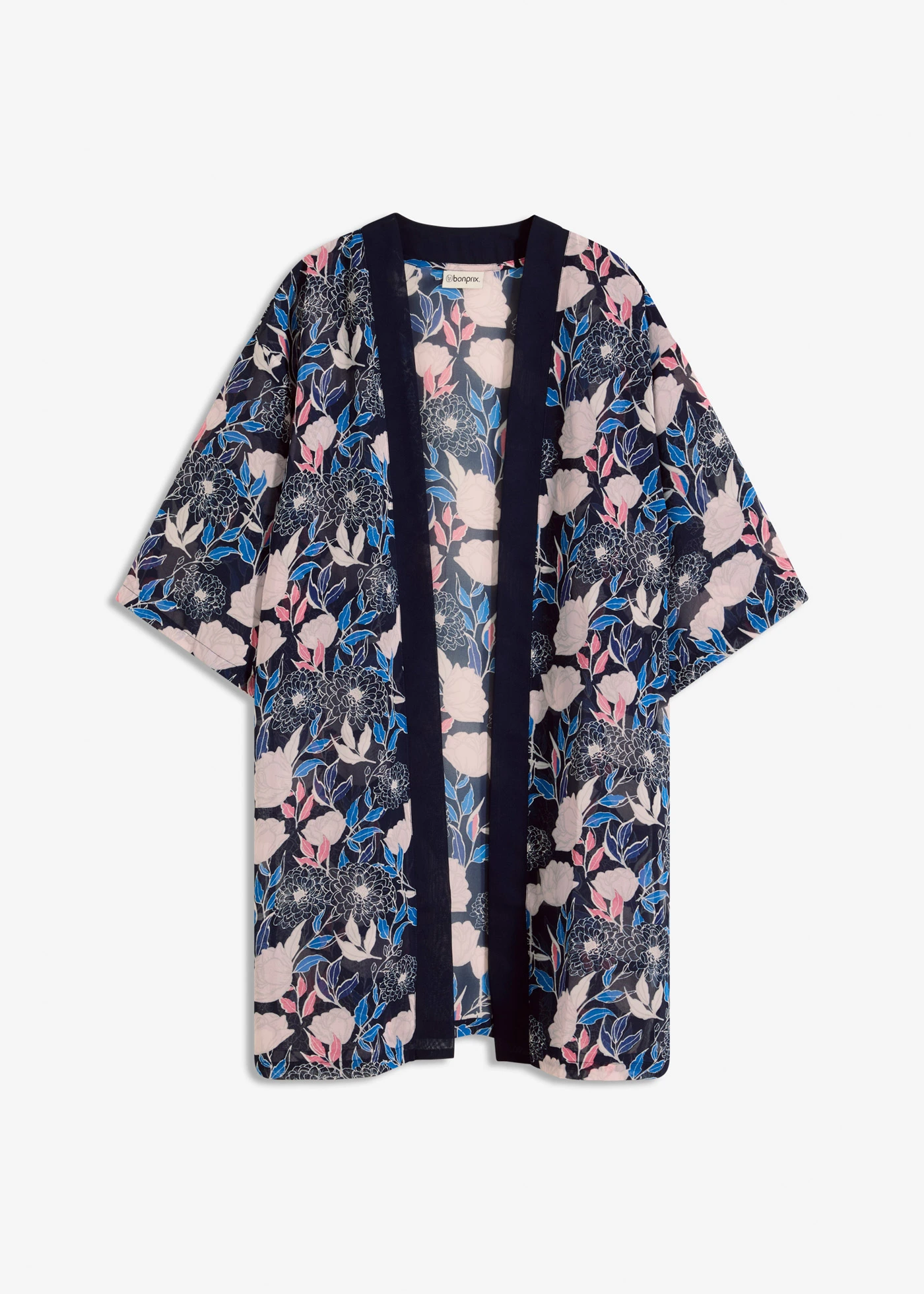 Transparante strand kimono van viscose • donkerblauw • bonprix online shop