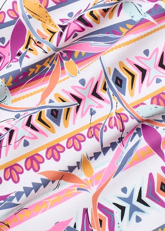 High waist bikini alsó magas combkivágással • fehér/lila • bonprix áruház