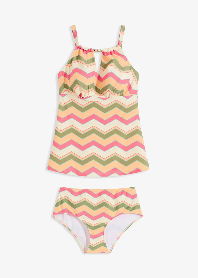 Costum de baie tankini cu decupaj (set/2 piese)