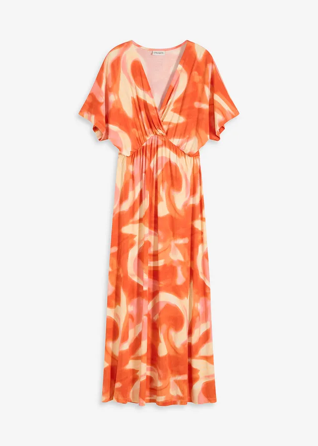 Robe longue à imprimé batik, en viscose douce et extensible