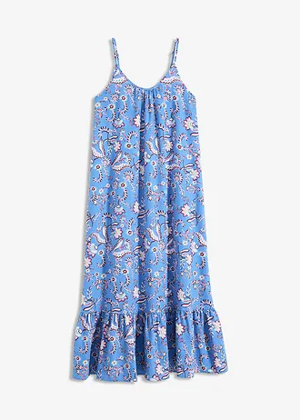 Jurk met spaghettibandjes • blauw gebloemd • bonprix online shop