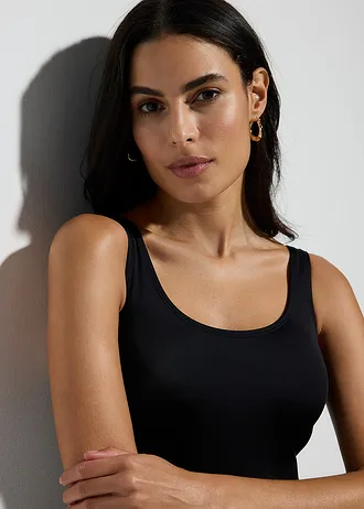 Maillot 1 pièce échancrure haute dans le dos • noir • Boutique bonprix