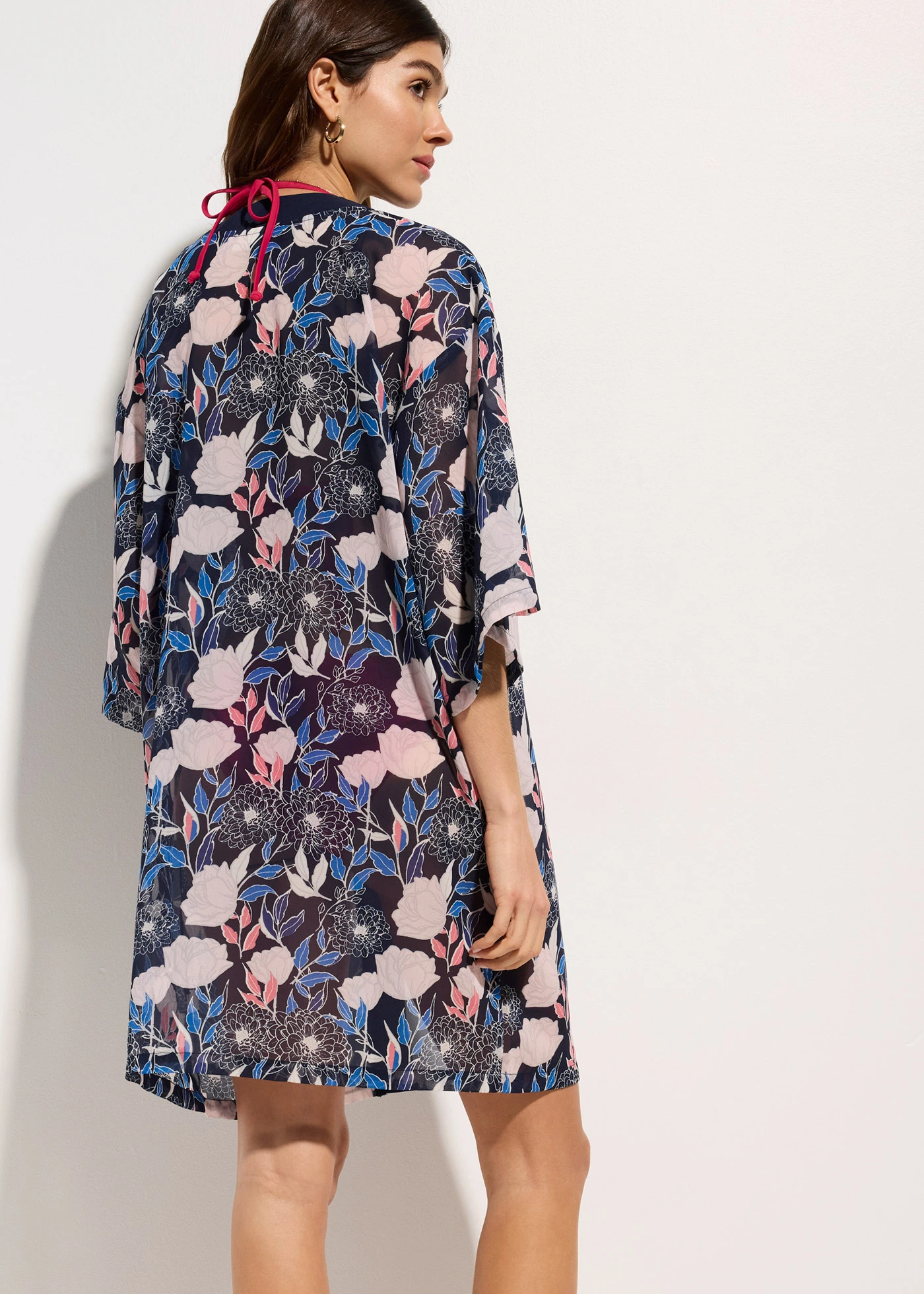 Transparante strand kimono van viscose • donkerblauw • bonprix online shop