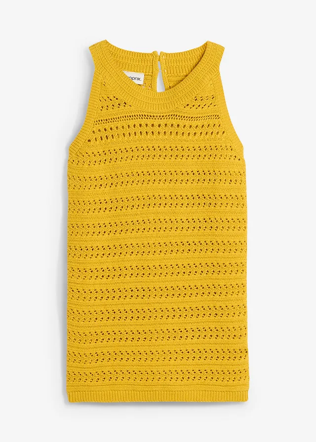 Pletený top, ažúrový s ľanovým podielom