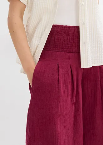 Capri broek van uachte mousseline • rododendronrood • bonprix online shop