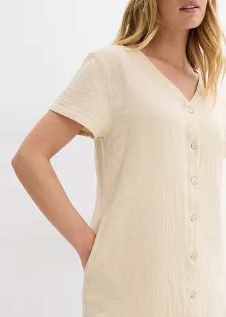 Blúzkové šaty, z jemného mušelínu • svetlopiesková • obchod bonprix