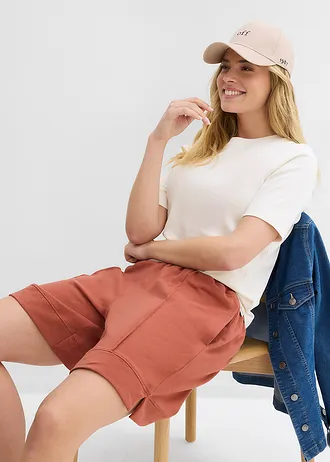 Sweatshort in een katoenmix • cognac • bonprix online shop