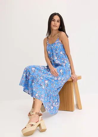Jurk met spaghettibandjes • blauw gebloemd • bonprix online shop