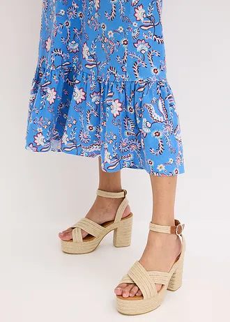 Jurk met spaghettibandjes • blauw gebloemd • bonprix online shop