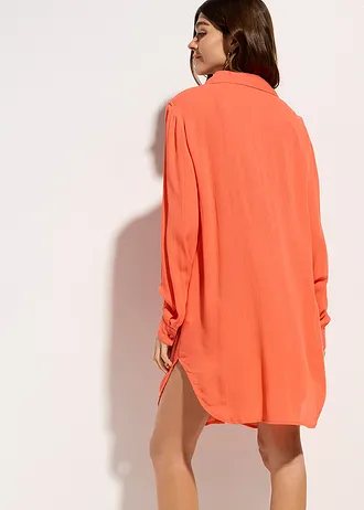 Lange strandblouse van viscose • lichtrood • bonprix online shop