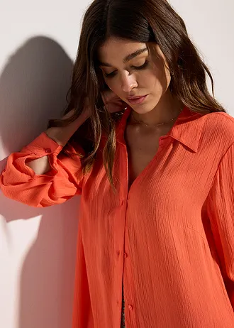 Lange strandblouse van viscose • lichtrood • bonprix online shop