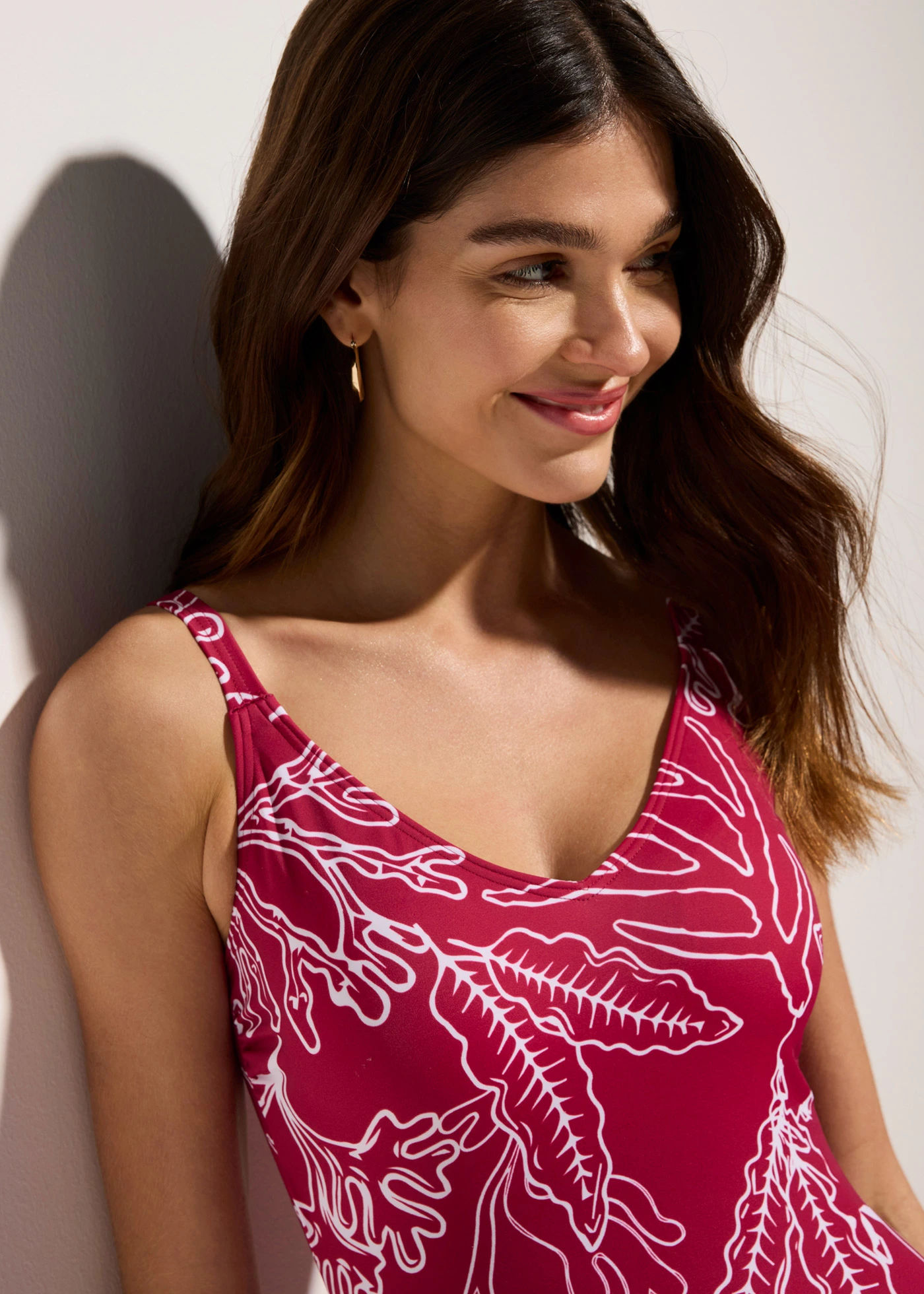 Jednodílné plavky • fuchsiová s potiskem • bonprix obchod