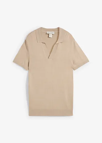 Poloshirt van fijn materiaal • sand • bonprix online shop