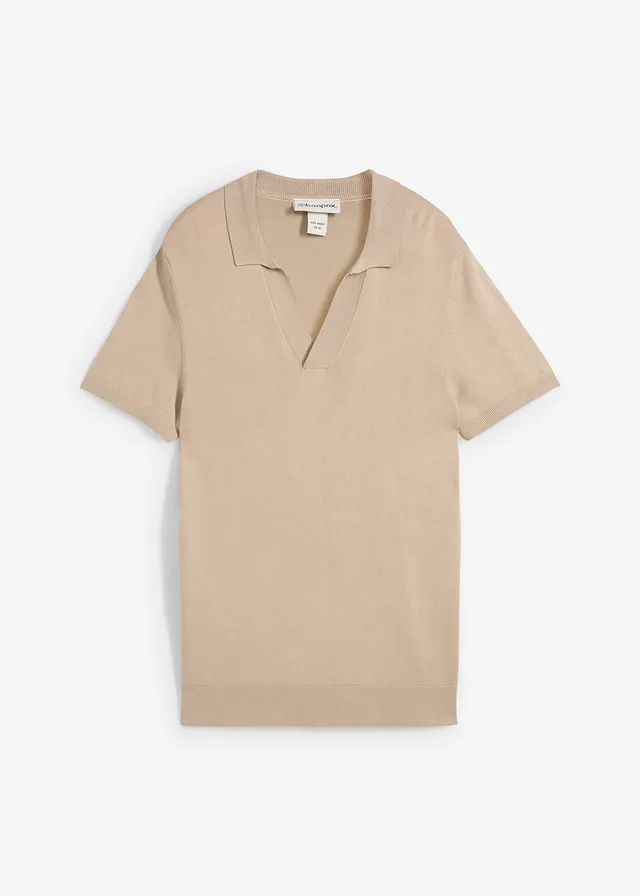 Poloshirt van fijn materiaal • sand • bonprix online shop