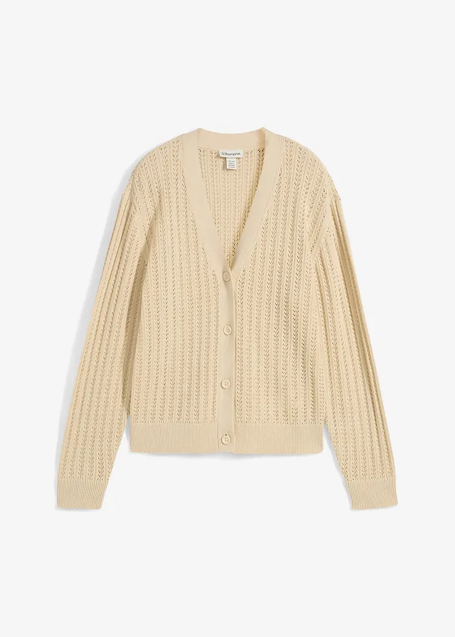 Gilet en maille ajourée avec lin