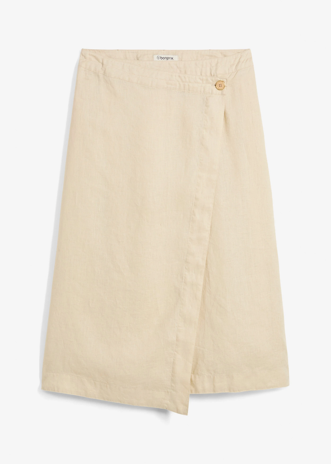 Zavinovací sukně z čistého lnu • světle písková • bonprix obchod