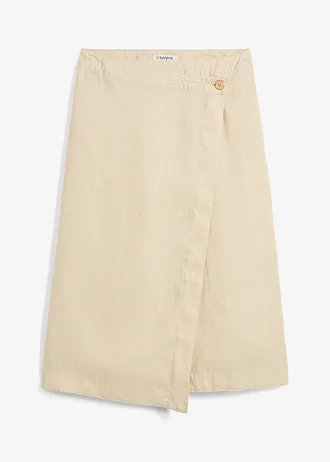 Zavinovací sukně z čistého lnu • světle písková • bonprix obchod