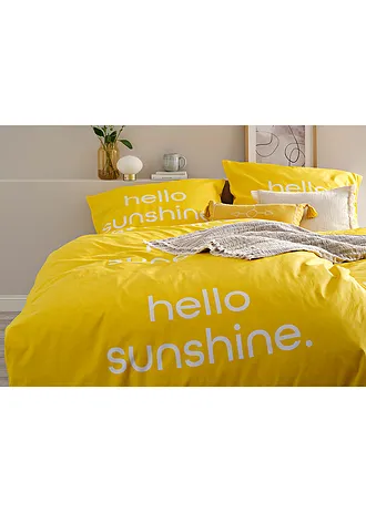 Parure de lit en coton mélangé • jaune • Boutique bonprix