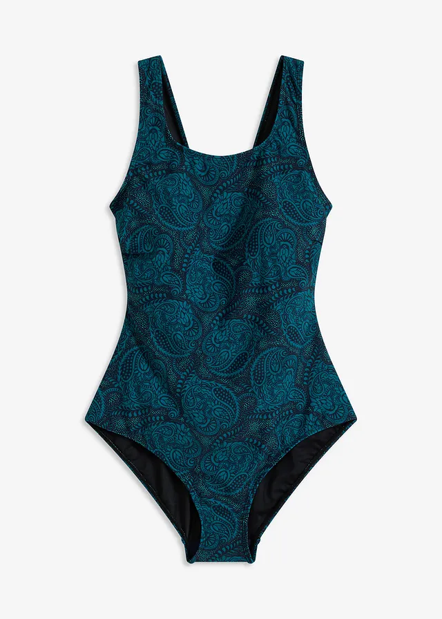Maillot 1 pièce sculptant, maintien modéré, Couleur: bleu foncé