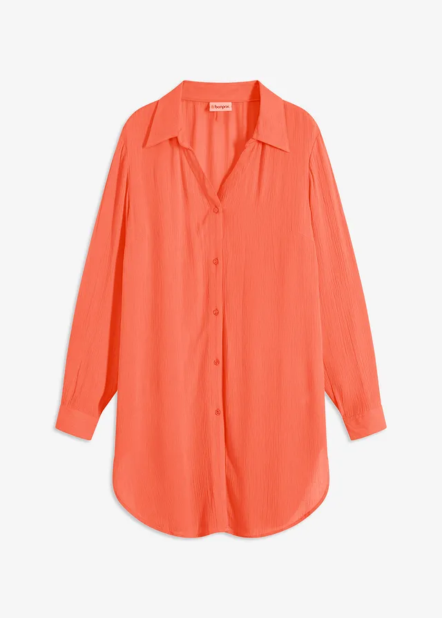 Lange strandblouse van viscose • lichtrood • bonprix online shop