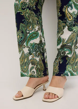 Pantaloni cu imprimeu din viscoză fluidă • bleumarin-alb-verde deschis paisley • magazin bonprix
