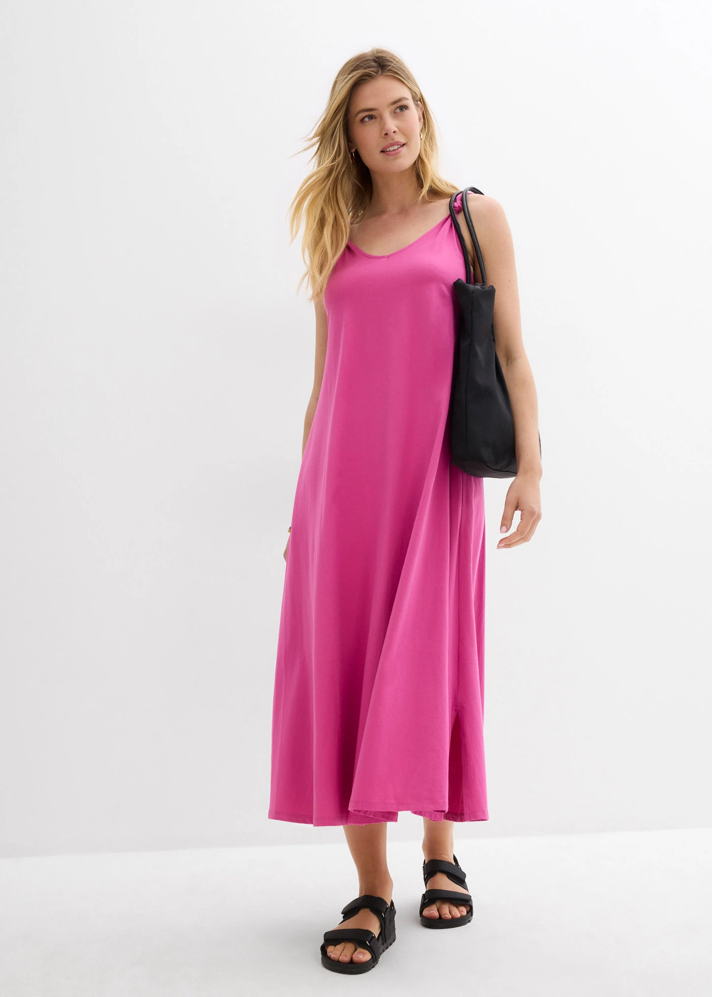 Jersey jurk van puur katoen • fuchsia • bonprix online shop