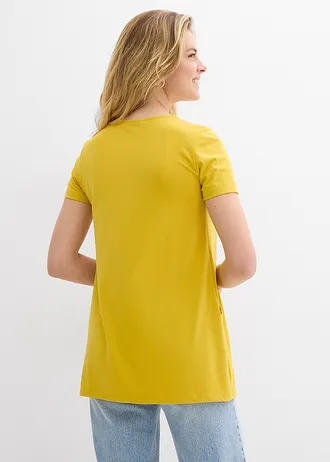 Longshirt met viscose, Kleur: lemoncurry