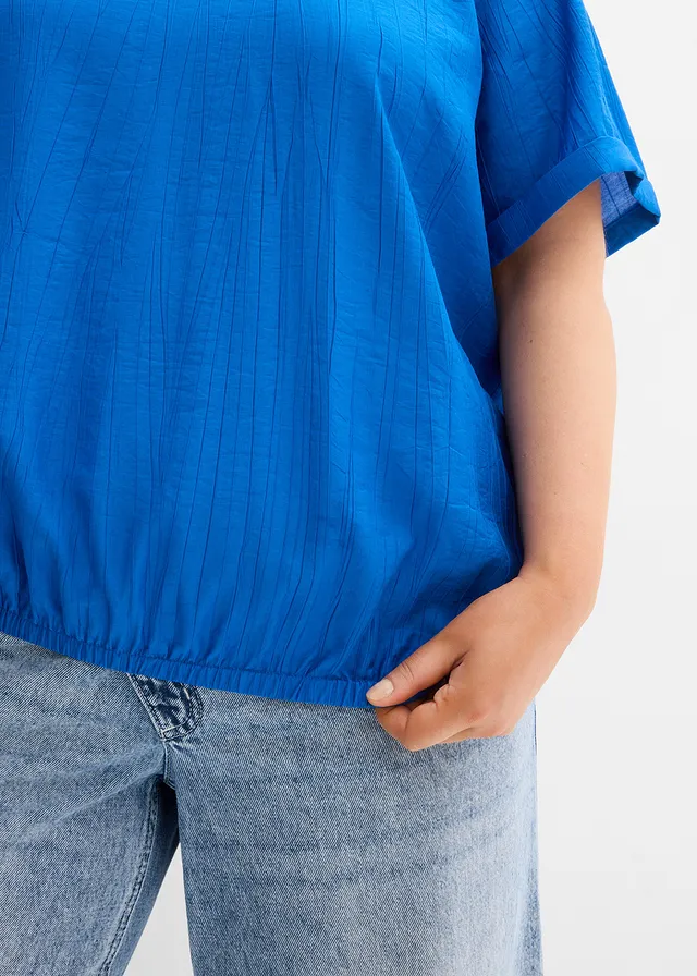 Halenka s krátkým rukávem, z měkké viskózové směsi • modrá plus size • bonprix obchod