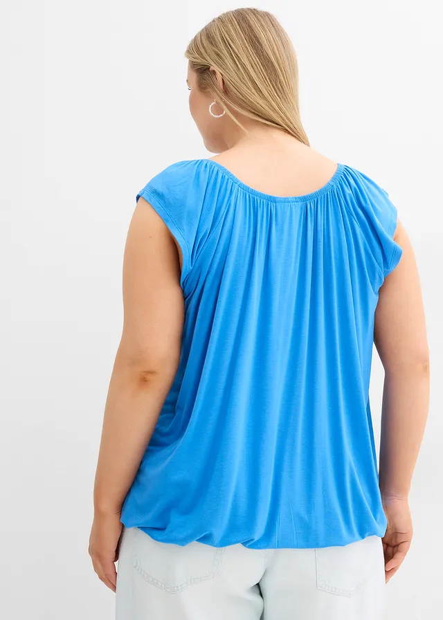 Shirt van een zachte viscosemix, Kleur: gletsjerblauw