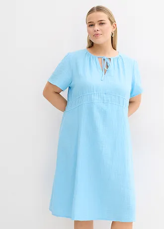 Tuniekjurk van mousseline, Kleur: lichtblauw