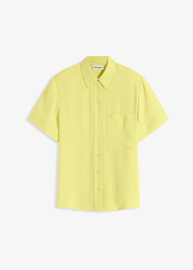 Blouse met borstzak en korte mouwen • citrusgeel • bonprix online shop