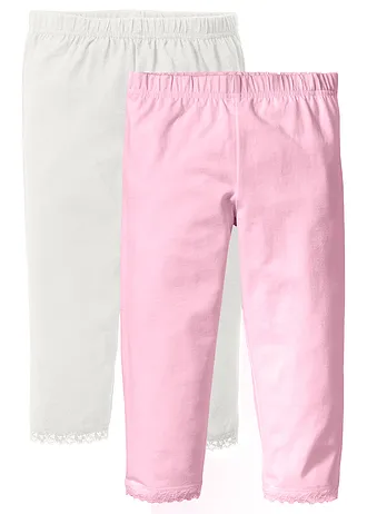 Lot de 2 leggings corsaire, Couleur: rose clair + rose magnolia