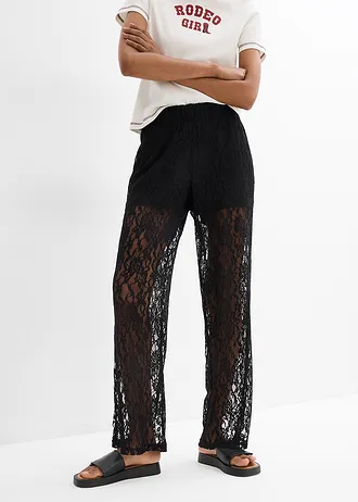 Broek met kant • zwart • bonprix online shop