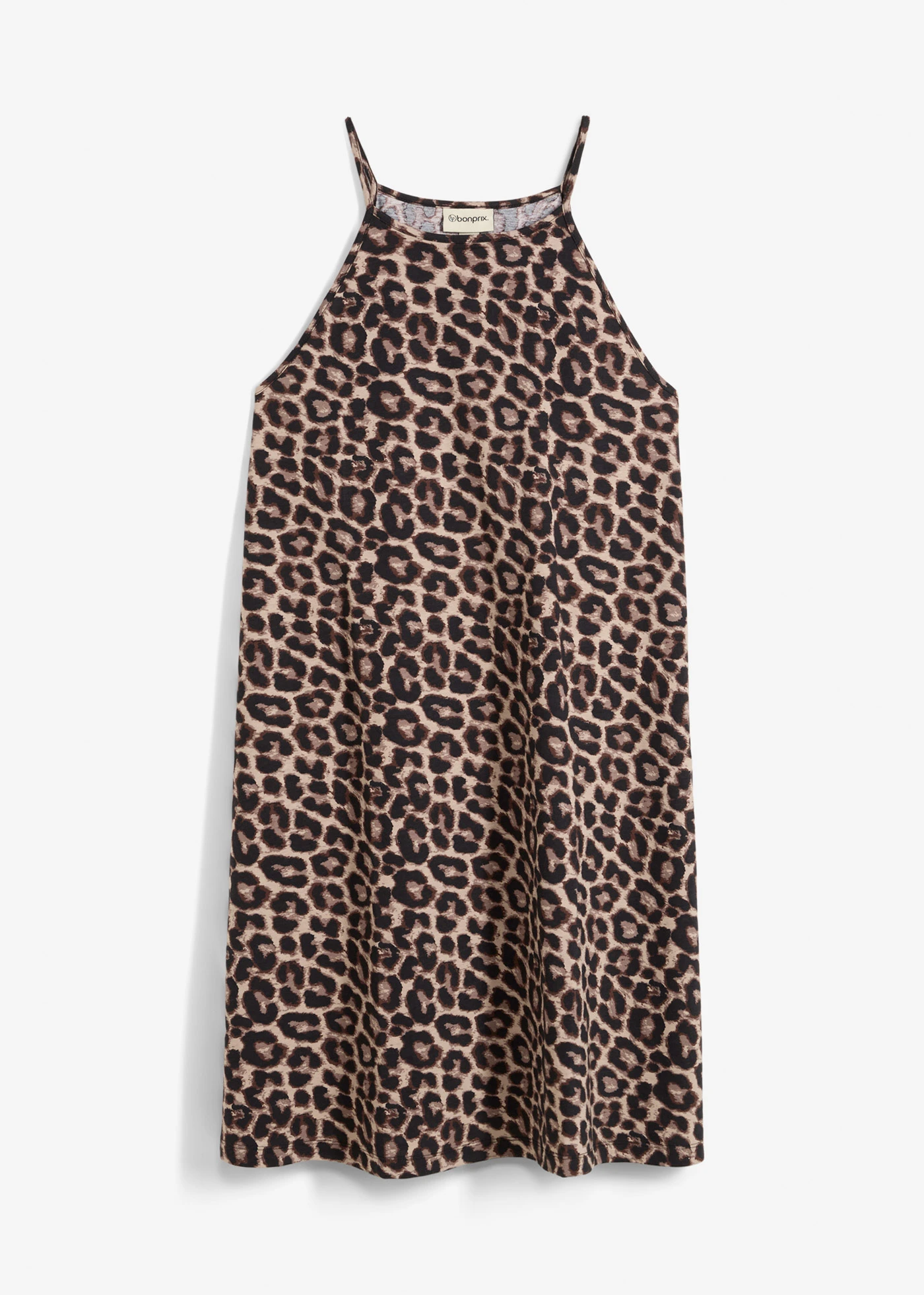 Jurk van puur katoen • beige luipaardprint • bonprix online shop