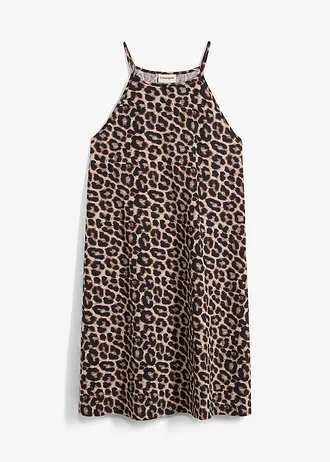 Jurk van puur katoen • beige luipaardprint • bonprix online shop