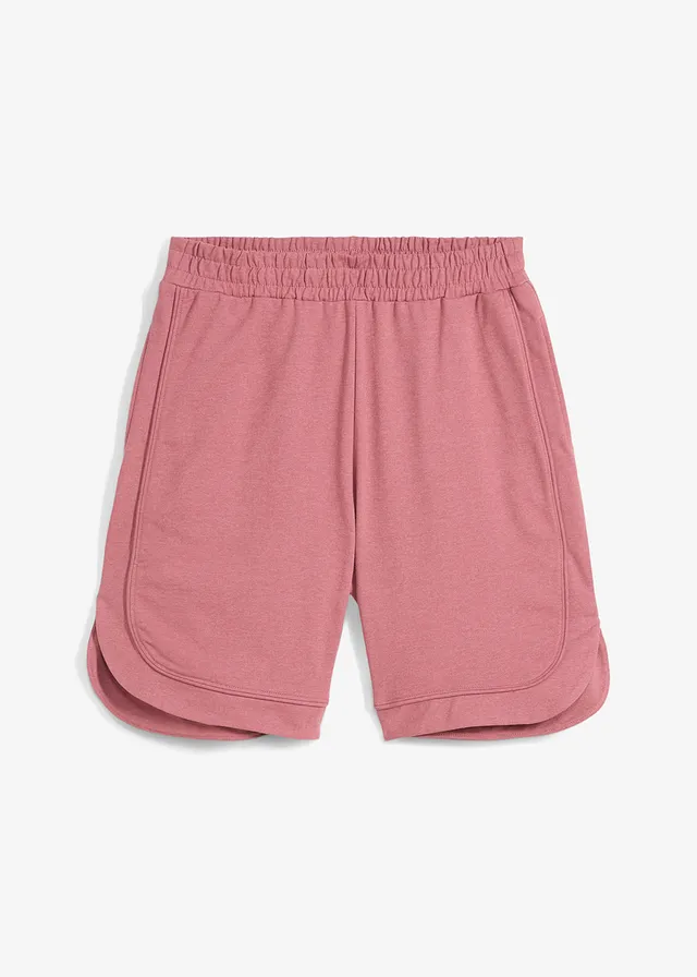 Pantaloni scurți din jerse din amestec greu de bumbac, model larg