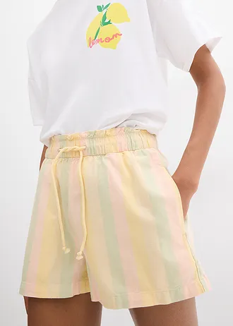 Short léger avec du lin • naturel rayé verticalement • Boutique bonprix