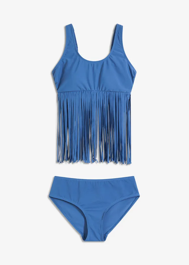 Costum de baie tankini cu franjuri (set/2 piese)