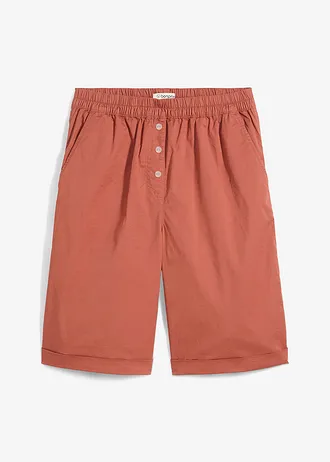 Bermude din material papertouch cu bumbac • maro-coniac • magazin bonprix