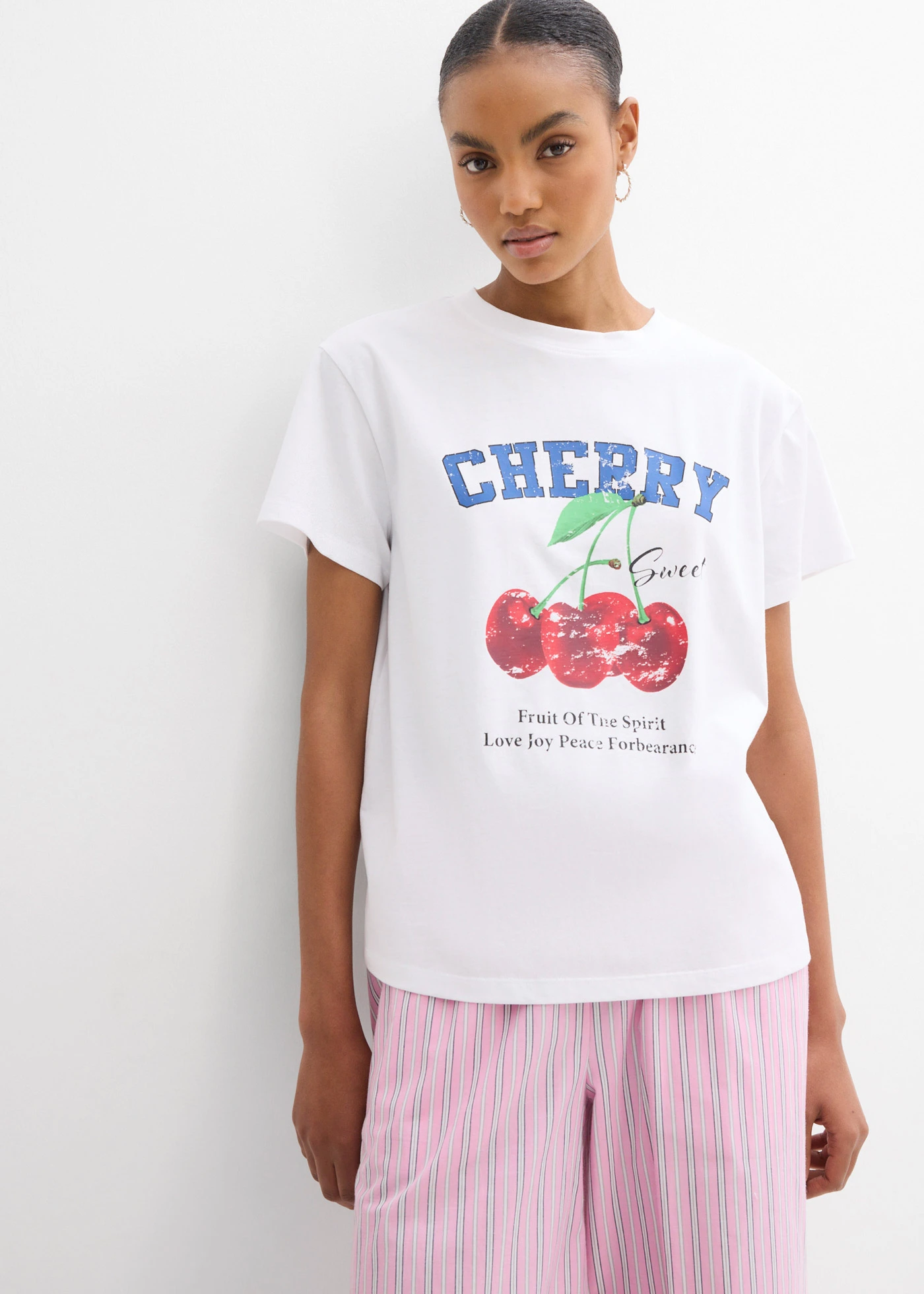 Tricou 100% din bumbac organic, cu imprimeu • alb cu imprimeu • magazin bonprix