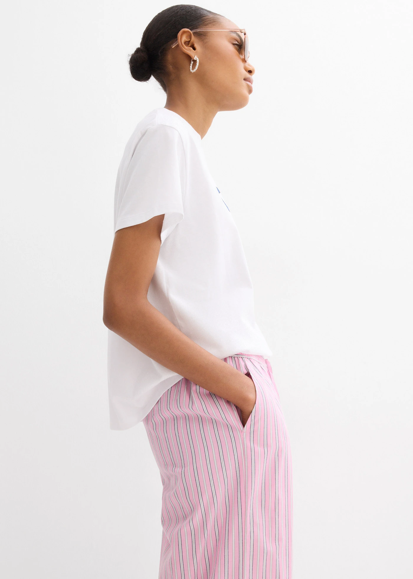 Tricou 100% din bumbac organic, cu imprimeu • alb cu imprimeu • magazin bonprix