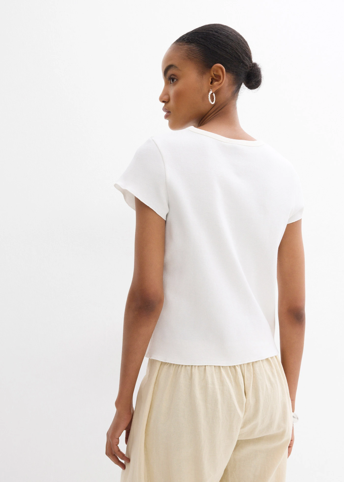 Tričko z čisté organické bavlny • bílo-červená čili s potiskem • bonprix obchod