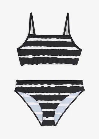 Meisjes bikini (2-dlg. set) • zwart/wit gestreept • bonprix online shop
