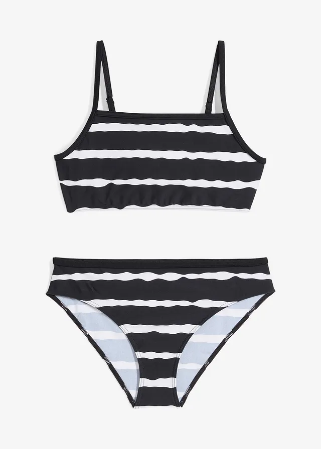 Meisjes bikini (2-dlg. set) • zwart/wit gestreept • bonprix online shop