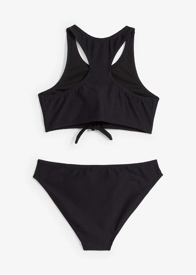 Bikini van gestructureerd materiaal (2-dlg. set), Kleur: zwart