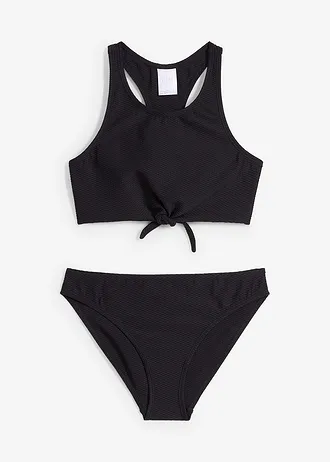 Bikiny ze strukturovaného materiálu (2dílná souprava), barva: černá