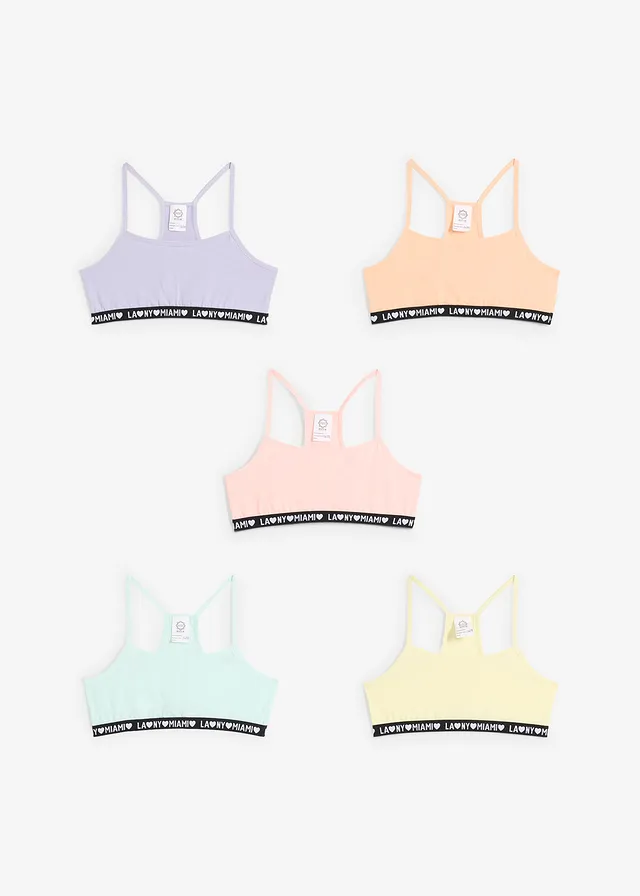 Lot de 5 brassières avec coton doux • sorbet citron+rose quartz +melba+violet poudré+menthe pastel • product-page.page-title-suffix