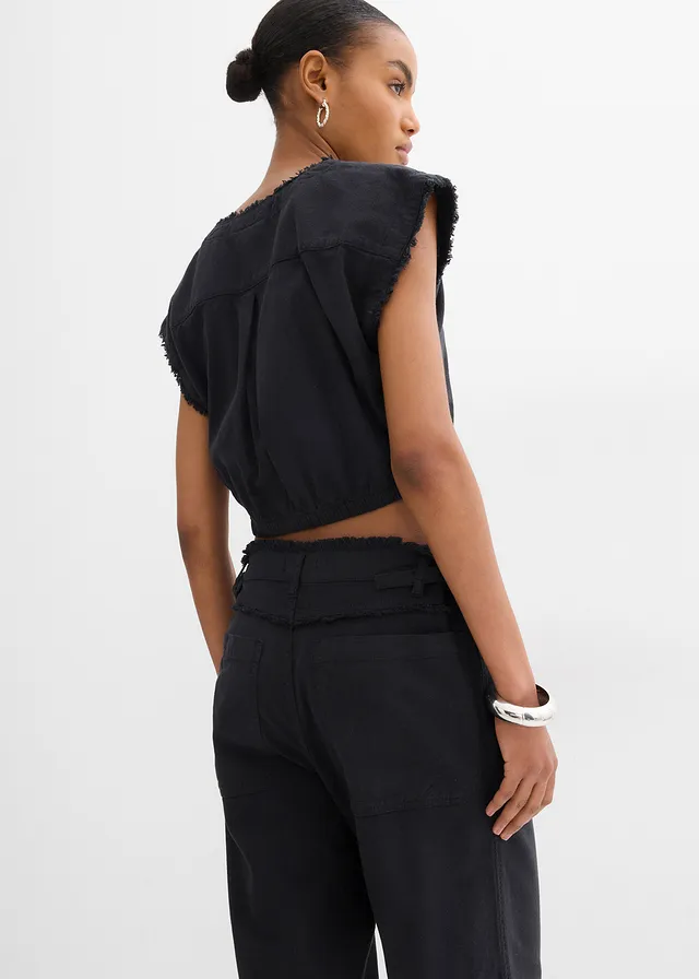Top blouse raccourci • noir • product-page.page-title-suffix